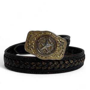 Vintage Custom Handmade Gantz Braided Leather Western Cowboy Belt